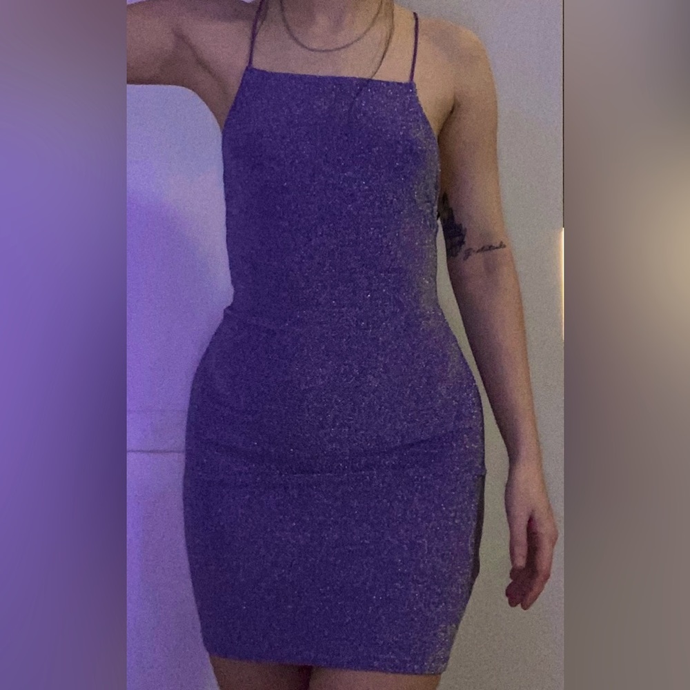 Never worn purple sparkly bodycon H&M dress